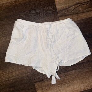 Altar'd State High Waist White Shorts Elastic Waistband